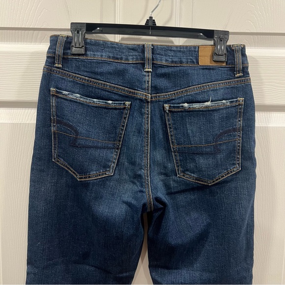 American Eagle Women’s Vintage Hi-Rise Ankle Jeans Size 6 Dark Blue Denim - Picture 8 of 10